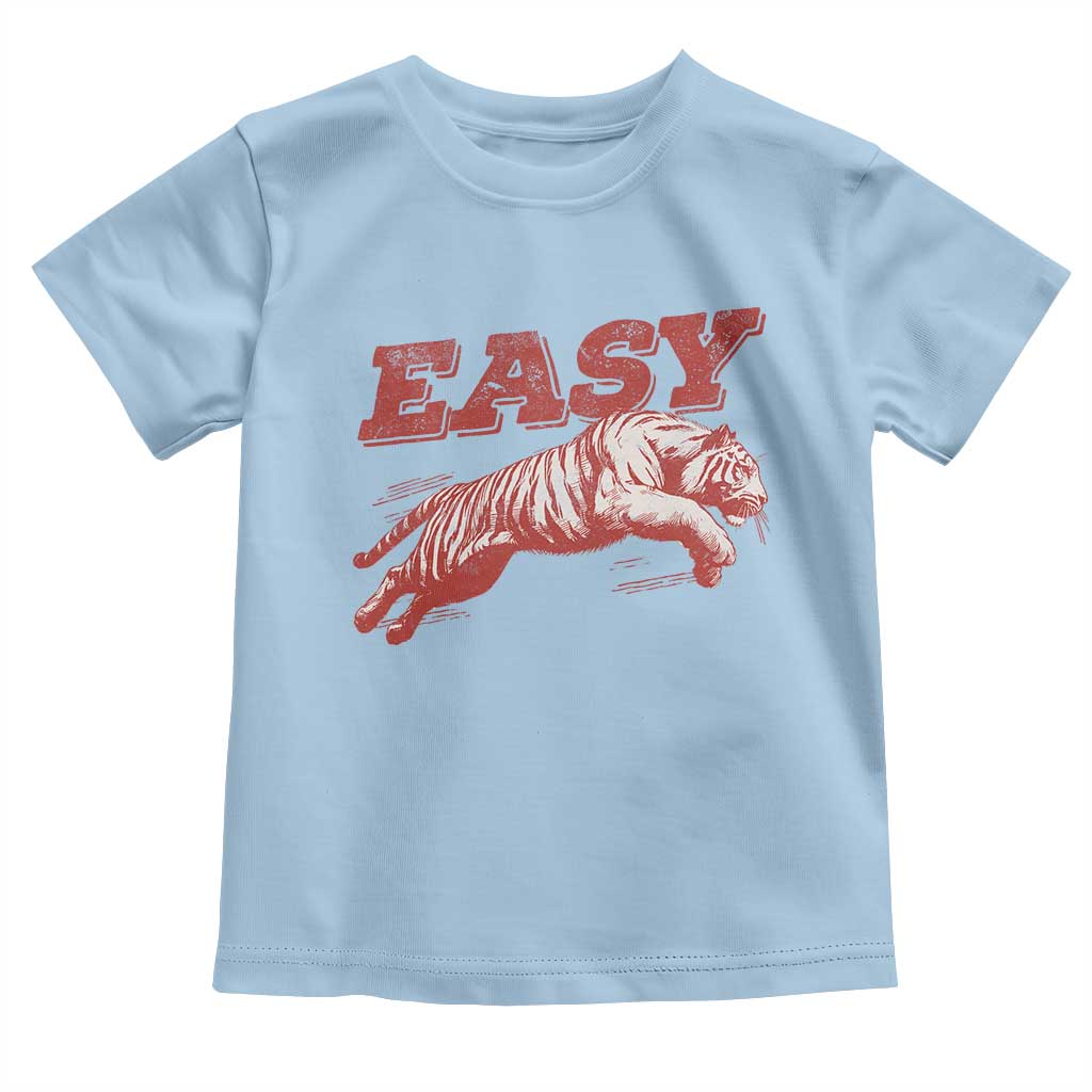 Easy Tiger Toddler T Shirt Vintage Distressed Tiger Trendy Grunge Indie Boho TS11 Light Blue Print Your Wear