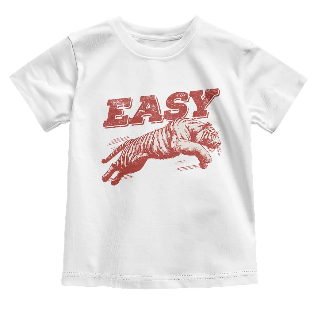 Easy Tiger Toddler T Shirt Vintage Distressed Tiger Trendy Grunge Indie Boho TS11 White Print Your Wear