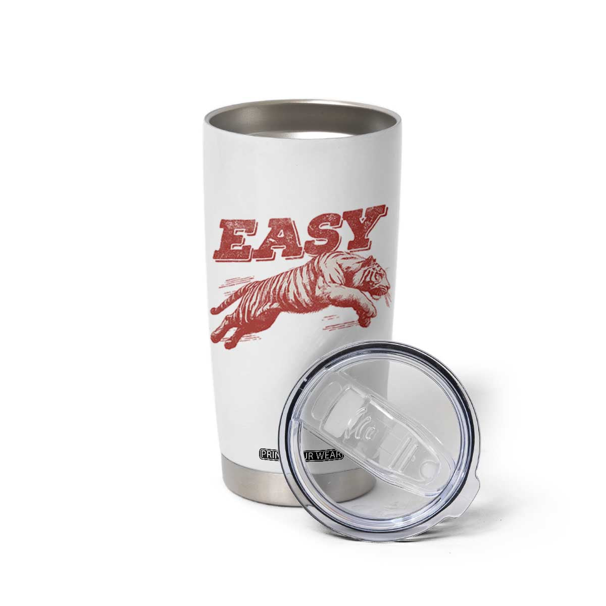 Easy Tiger Tumbler Cup Vintage Distressed Tiger Trendy Grunge Indie Boho TS11 Print Your Wear