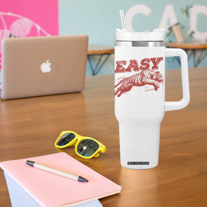 Easy Tiger Tumbler With Handle Vintage Distressed Tiger Trendy Grunge Indie Boho TS11 Print Your Wear