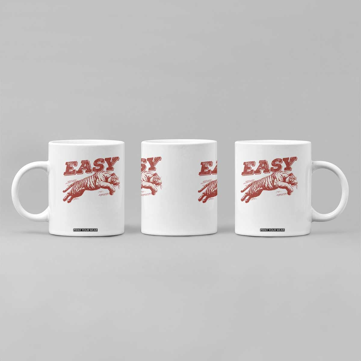 Easy Tiger Coffee Mug Vintage Distressed Tiger Trendy Grunge Indie Boho TS11 Print Your Wear