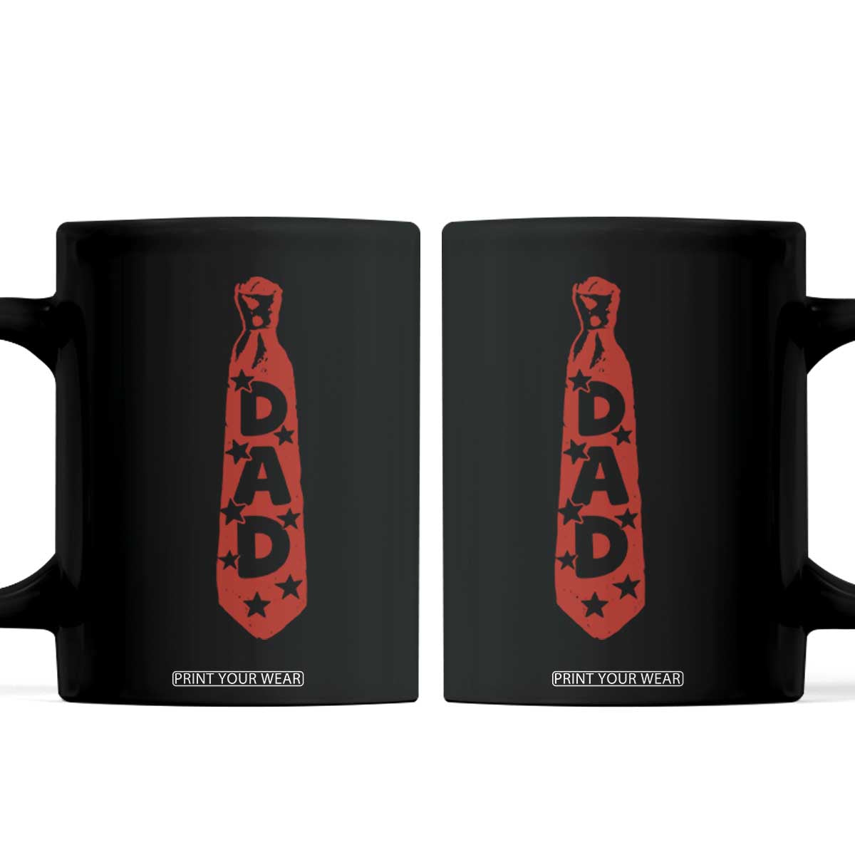 Dad Tie Star Music Lover Fathers Day Coffee Mug TS11 Black Print Your Wear