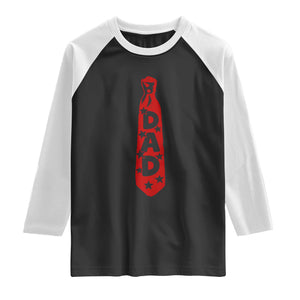 Dad Tie Star Music Lover Fathers Day Raglan Shirt TS11 Black White Print Your Wear