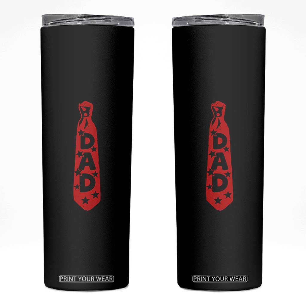 Dad Tie Star Music Lover Fathers Day Skinny Tumbler TS11 Black Print Your Wear
