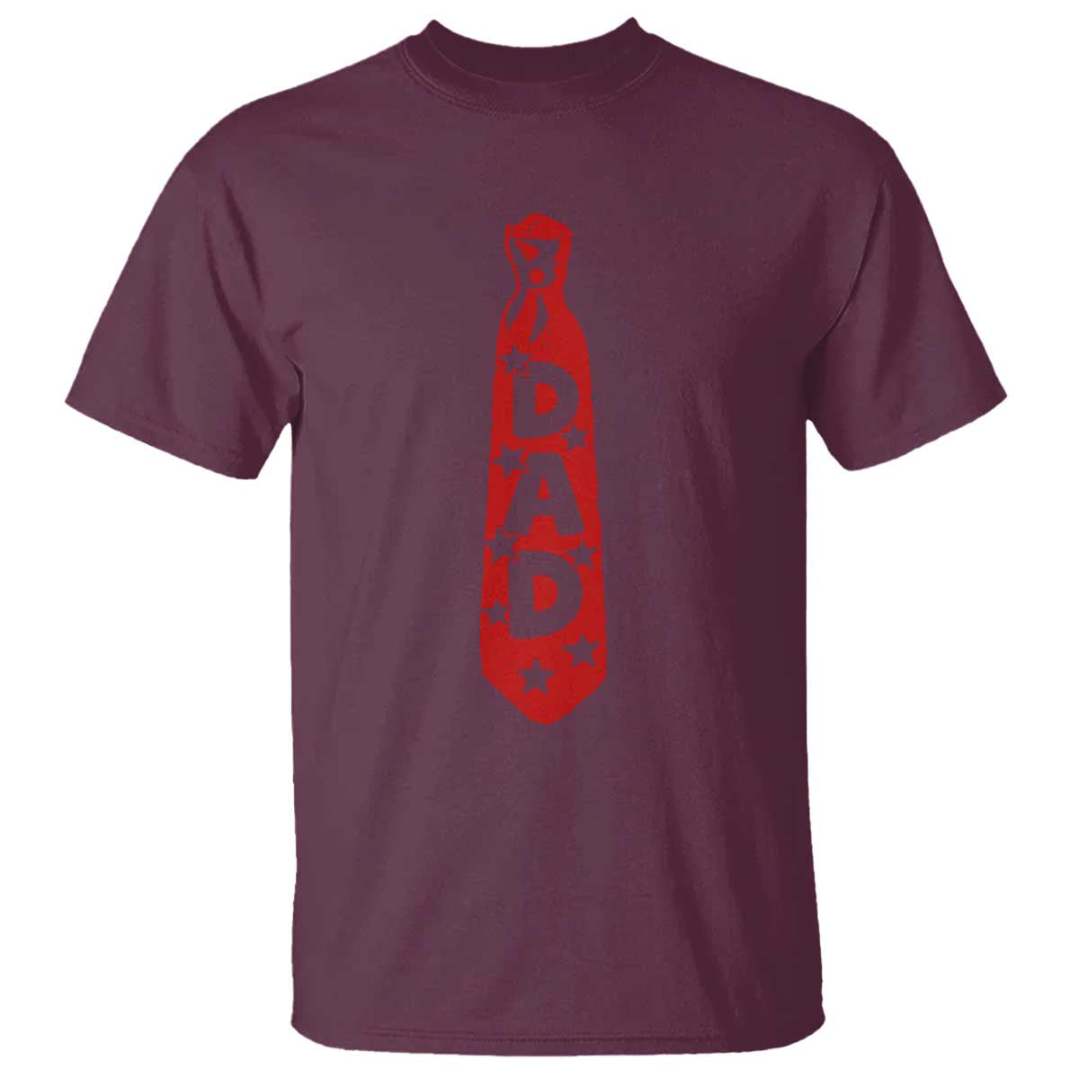 Dad Tie Star Music Lover Fathers Day T Shirt TS11 Maroon Print Your Wear