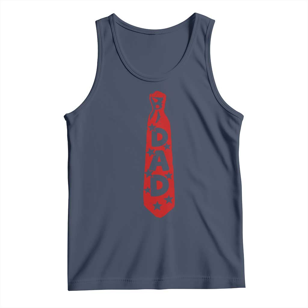Dad Tie Star Music Lover Fathers Day Tank Top TS11 Navy Print Your Wear