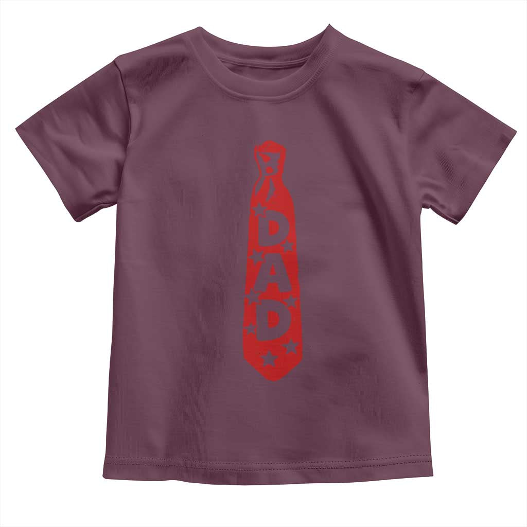 Dad Tie Star Music Lover Fathers Day Toddler T Shirt TS11 Maroon Print Your Wear