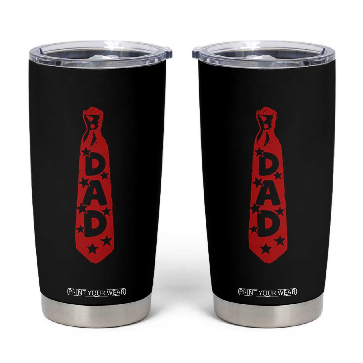 Dad Tie Star Music Lover Fathers Day Tumbler Cup TS11 Black Print Your Wear