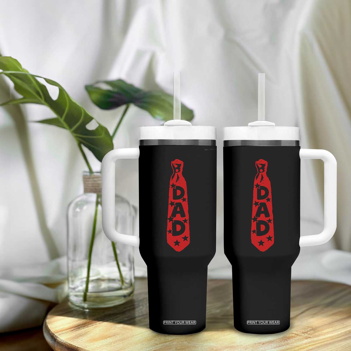 Dad Tie Star Music Lover Fathers Day Tumbler With Handle TS11 Print Your Wear