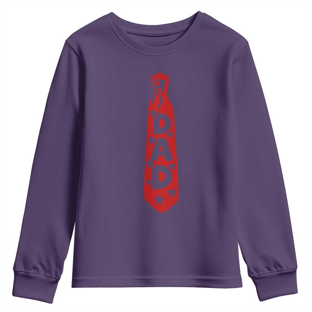 Dad Tie Star Music Lover Fathers Day Youth Sweatshirt TS11 Purple Print Your Wear