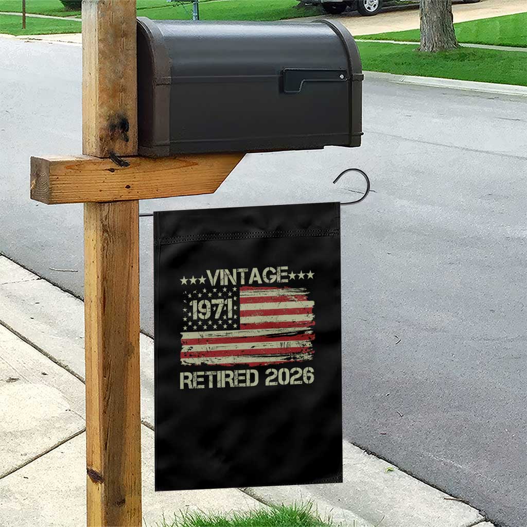 55th Birthday Retirement Garden Flag Vintage 1971 Retired 2026 American Flag TS11 Print Your Wear