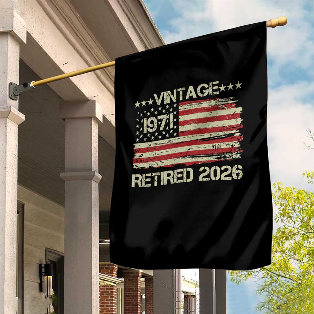 55th Birthday Retirement Garden Flag Vintage 1971 Retired 2026 American Flag TS11 Print Your Wear