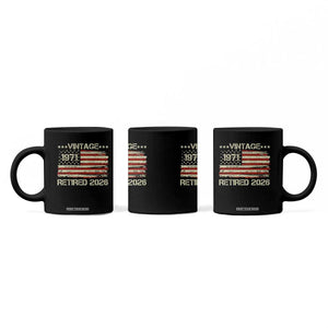 55th Birthday Retirement Coffee Mug Vintage 1971 Retired 2026 American Flag TS11 Print Your Wear