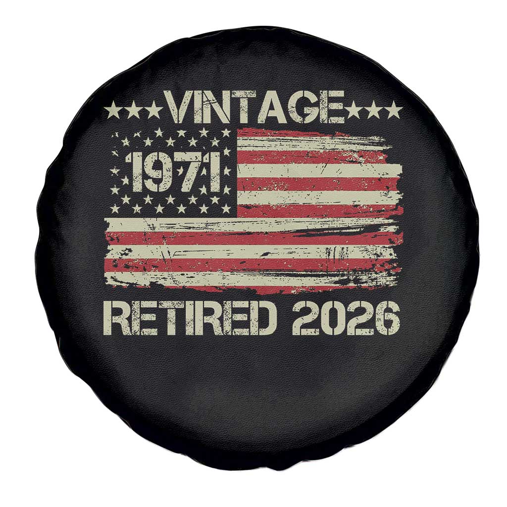 55th Birthday Retirement Spare Tire Cover Vintage 1971 Retired 2026 American Flag TS11 Print Your Wear