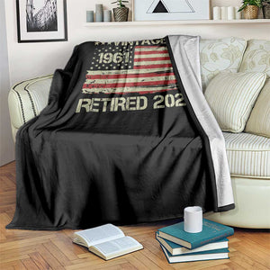 65th Birthday Retirement Throw Blanket Vintage 1961 Retired 2026 American Flag TS11 Print Your Wear