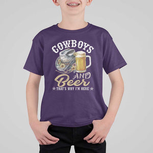 Western T Shirt For Kid Cowboys And Beer That's Why I'm Here Funny Saying TS11 Purple Print Your Wear