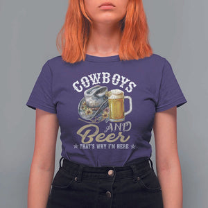Western T Shirt For Women Cowboys And Beer That's Why I'm Here Funny Saying TS11 Purple Print Your Wear