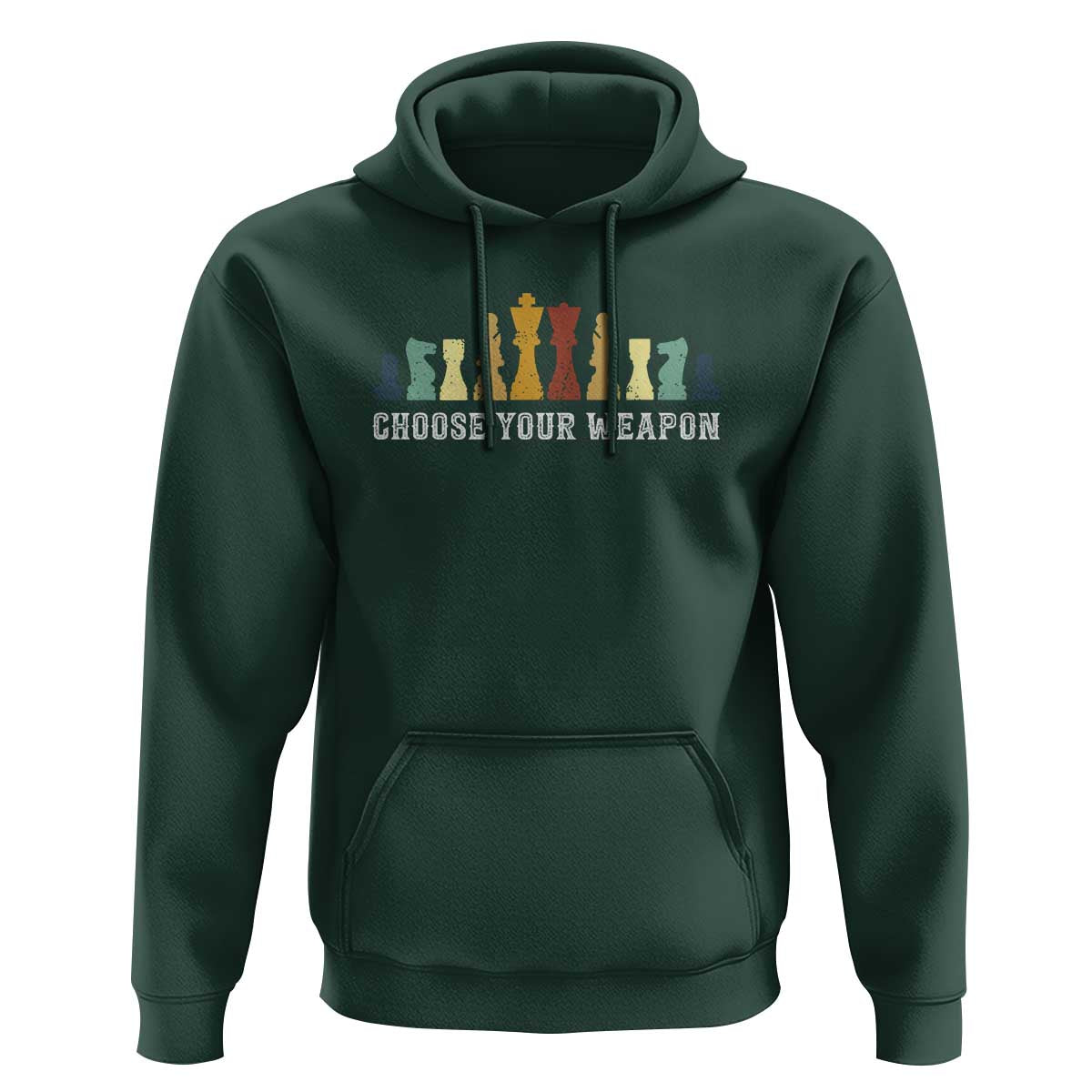 Chess Lover Hoodie Choose Your Weapon Retro Vintage TS11 Dark Forest Green Print Your Wear