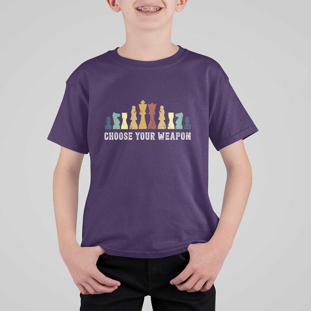 Chess Lover T Shirt For Kid Choose Your Weapon Retro Vintage TS11 Purple Print Your Wear