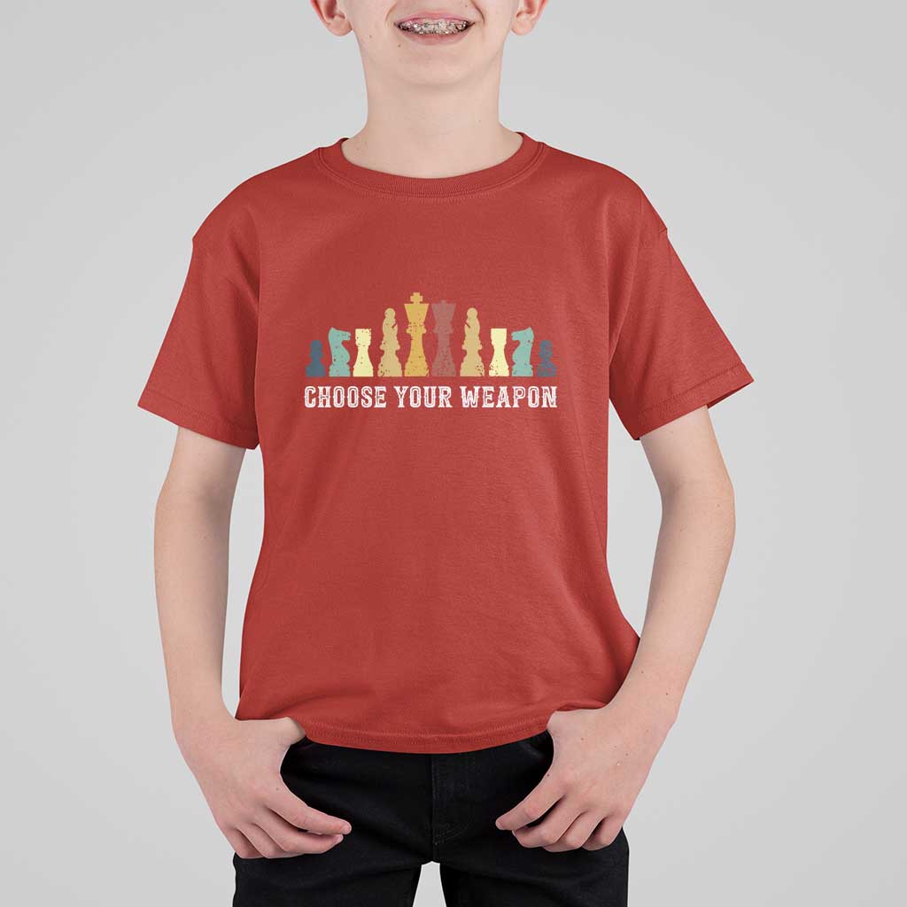 Chess Lover T Shirt For Kid Choose Your Weapon Retro Vintage TS11 Red Print Your Wear