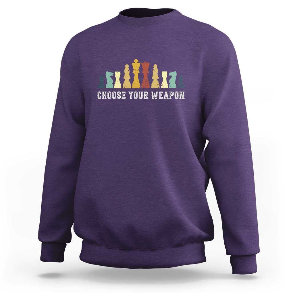 Chess Lover Sweatshirt Choose Your Weapon Retro Vintage TS11 Purple Print Your Wear