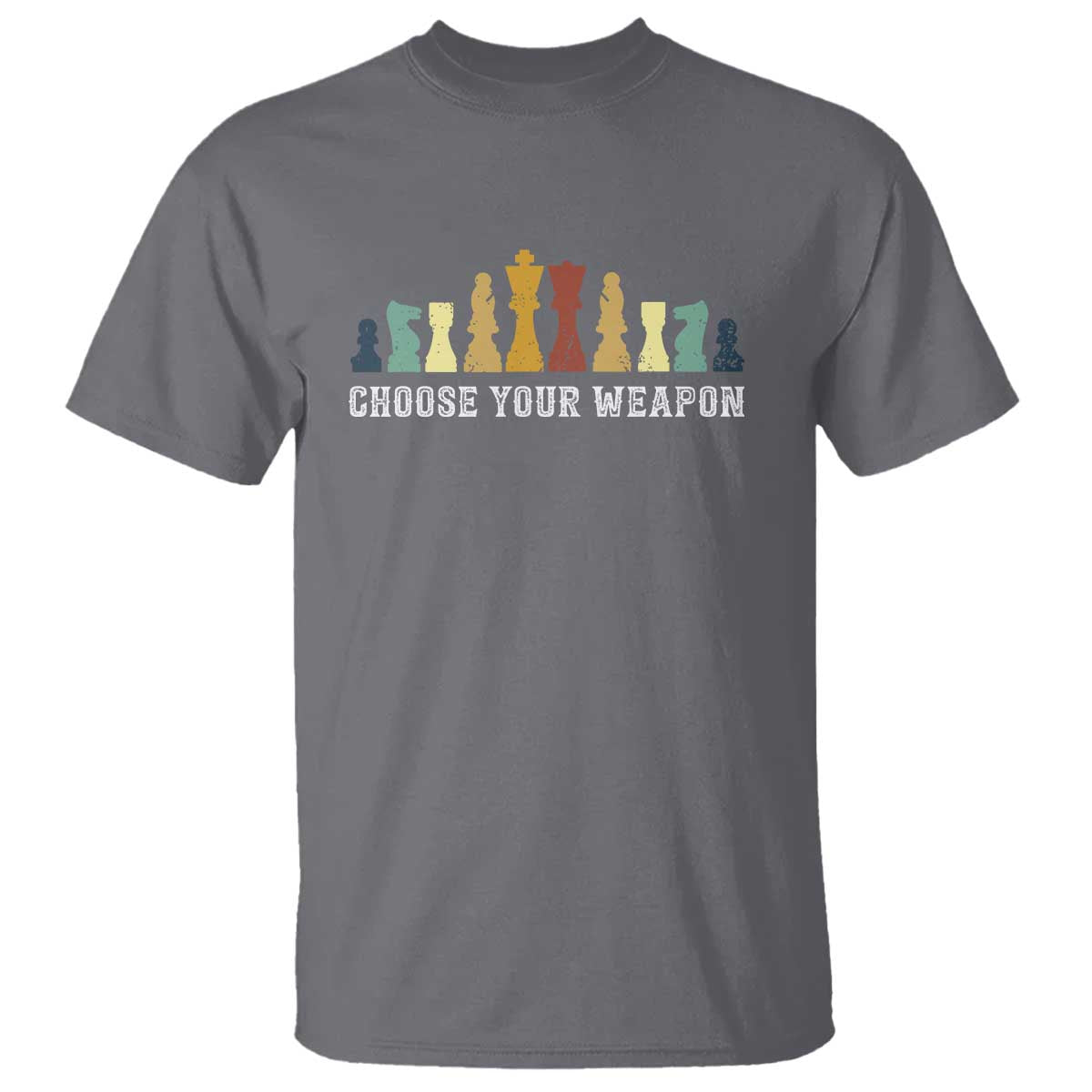 Chess Lover T Shirt Choose Your Weapon Retro Vintage TS11 Charcoal Print Your Wear