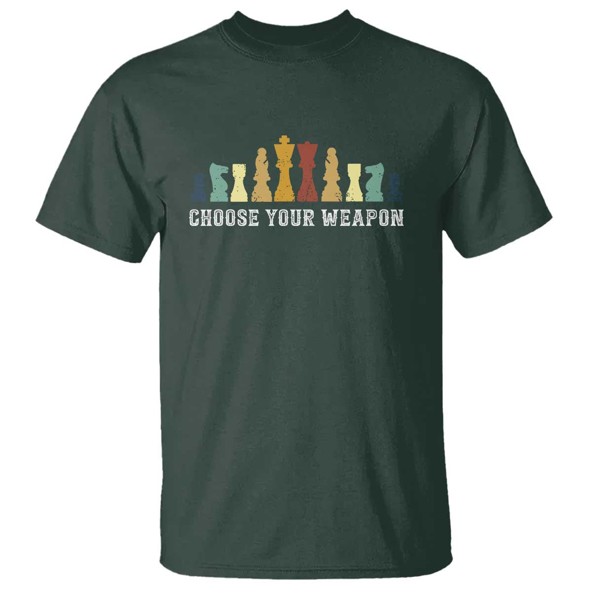 Chess Lover T Shirt Choose Your Weapon Retro Vintage TS11 Dark Forest Green Print Your Wear