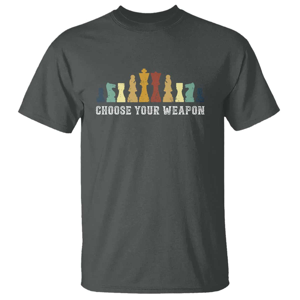 Chess Lover T Shirt Choose Your Weapon Retro Vintage TS11 Dark Heather Print Your Wear