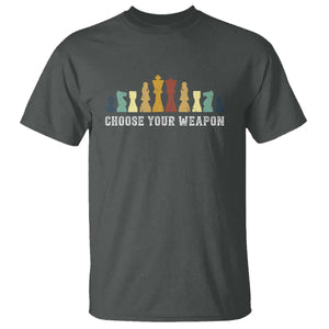 Chess Lover T Shirt Choose Your Weapon Retro Vintage TS11 Dark Heather Print Your Wear