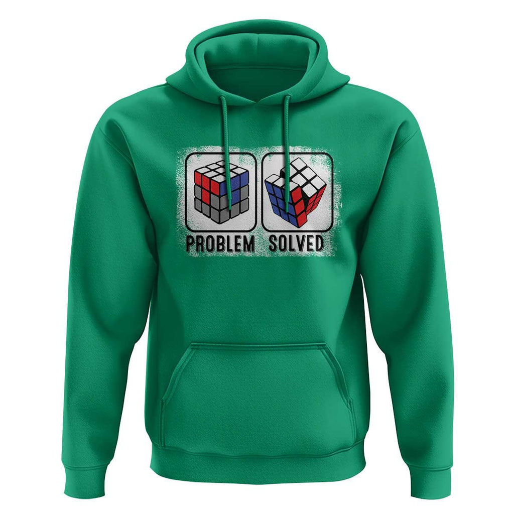 Competitive Puzzle Cube Rubik Hoodie Problem Solved Vintage Speed Cubing TS11 Irish Green Print Your Wear