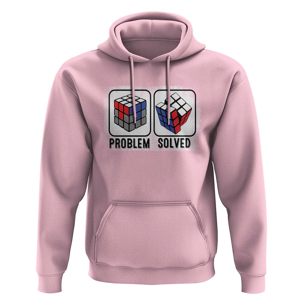 Competitive Puzzle Cube Rubik Hoodie Problem Solved Vintage Speed Cubing TS11 Light Pink Print Your Wear