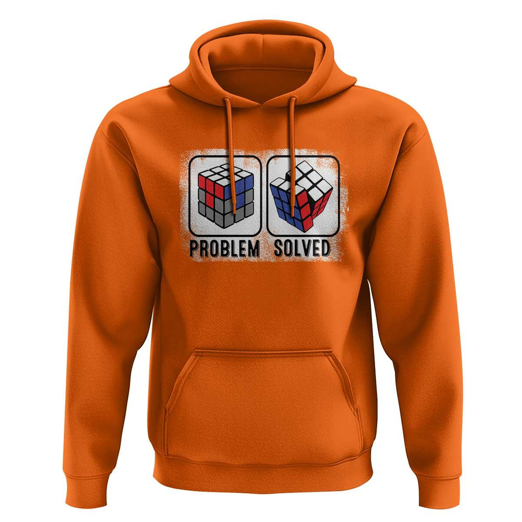 Competitive Puzzle Cube Rubik Hoodie Problem Solved Vintage Speed Cubing TS11 Orange Print Your Wear