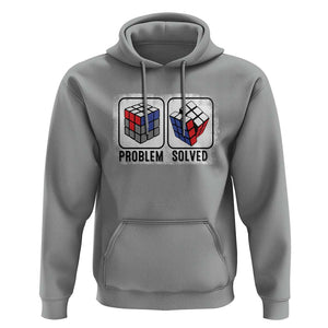 Competitive Puzzle Cube Rubik Hoodie Problem Solved Vintage Speed Cubing TS11 Sport Gray Print Your Wear