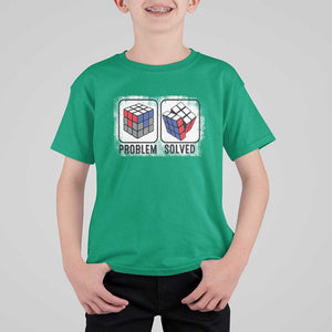 Competitive Puzzle Cube Rubik T Shirt For Kid Problem Solved Vintage Speed Cubing TS11 Irish Green Print Your Wear