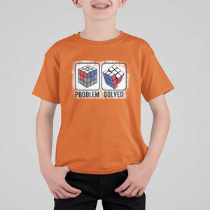 Competitive Puzzle Cube Rubik T Shirt For Kid Problem Solved Vintage Speed Cubing TS11 Orange Print Your Wear