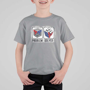 Competitive Puzzle Cube Rubik T Shirt For Kid Problem Solved Vintage Speed Cubing TS11 Sport Gray Print Your Wear