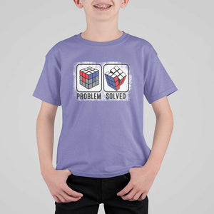 Competitive Puzzle Cube Rubik T Shirt For Kid Problem Solved Vintage Speed Cubing TS11 Violet Print Your Wear