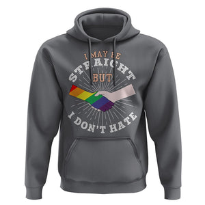 LGBT Gay Pride Hoodie I May Be Straight But I Don't Hate Rainbow Flag Hand TS11 Charcoal Print Your Wear