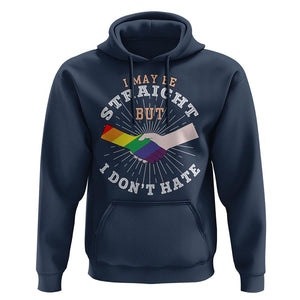 LGBT Gay Pride Hoodie I May Be Straight But I Don't Hate Rainbow Flag Hand TS11 Navy Print Your Wear