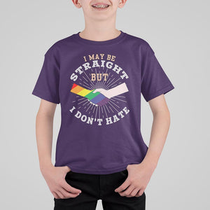LGBT Gay Pride T Shirt For Kid I May Be Straight But I Don't Hate Rainbow Flag Hand TS11 Purple Print Your Wear