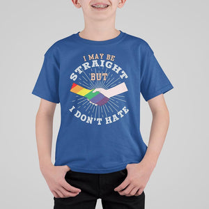 LGBT Gay Pride T Shirt For Kid I May Be Straight But I Don't Hate Rainbow Flag Hand TS11 Royal Blue Print Your Wear