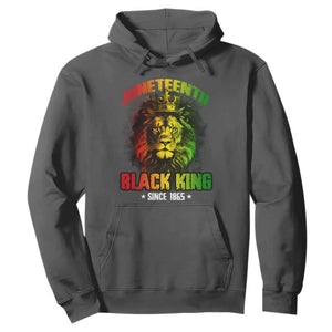 Juneteenth Black King Since 1865 Hoodie Cool Awesome Lion Flag TS11 Dark Heather Print Your Wear