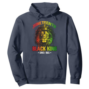 Juneteenth Black King Since 1865 Hoodie Cool Awesome Lion Flag TS11 Navy Print Your Wear