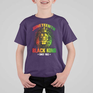 Juneteenth Black King Since 1865 T Shirt For Kid Cool Awesome Lion Flag TS11 Purple Print Your Wear