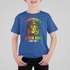Juneteenth Black King Since 1865 T Shirt For Kid Cool Awesome Lion Flag TS11 Royal Blue Print Your Wear