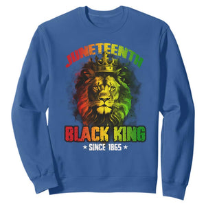 Juneteenth Black King Since 1865 Sweatshirt Cool Awesome Lion Flag TS11 Royal Blue Print Your Wear