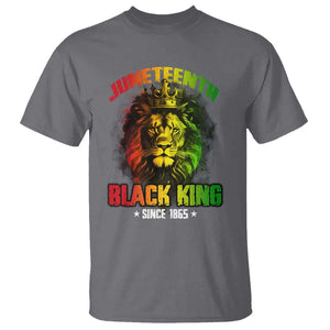 Juneteenth Black King Since 1865 T Shirt Cool Awesome Lion Flag TS11 Charcoal Print Your Wear