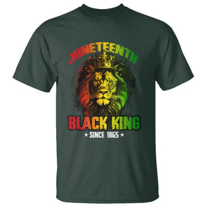 Juneteenth Black King Since 1865 T Shirt Cool Awesome Lion Flag TS11 Dark Forest Green Print Your Wear