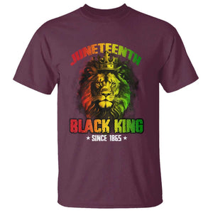 Juneteenth Black King Since 1865 T Shirt Cool Awesome Lion Flag TS11 Maroon Print Your Wear