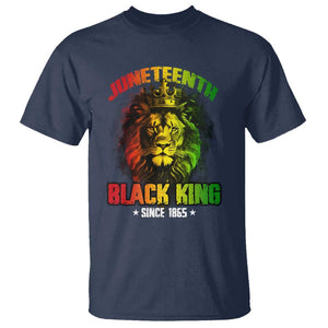 Juneteenth Black King Since 1865 T Shirt Cool Awesome Lion Flag TS11 Navy Print Your Wear